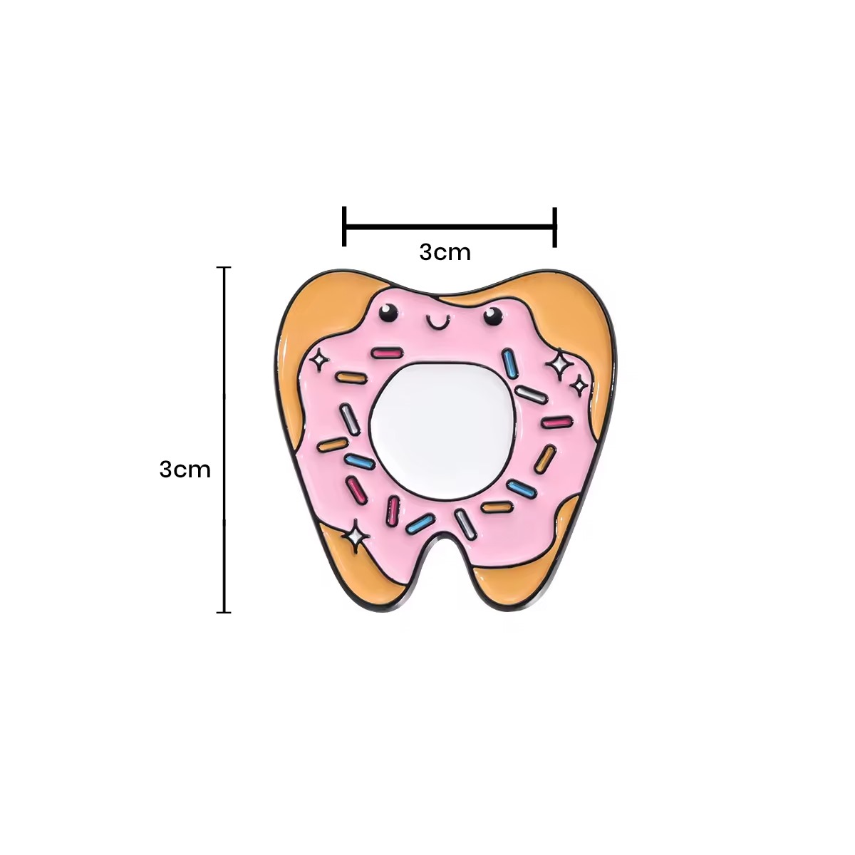 iDentical Donut Tooth Shape Brooch - Pack of 1 (ZYR-7370)