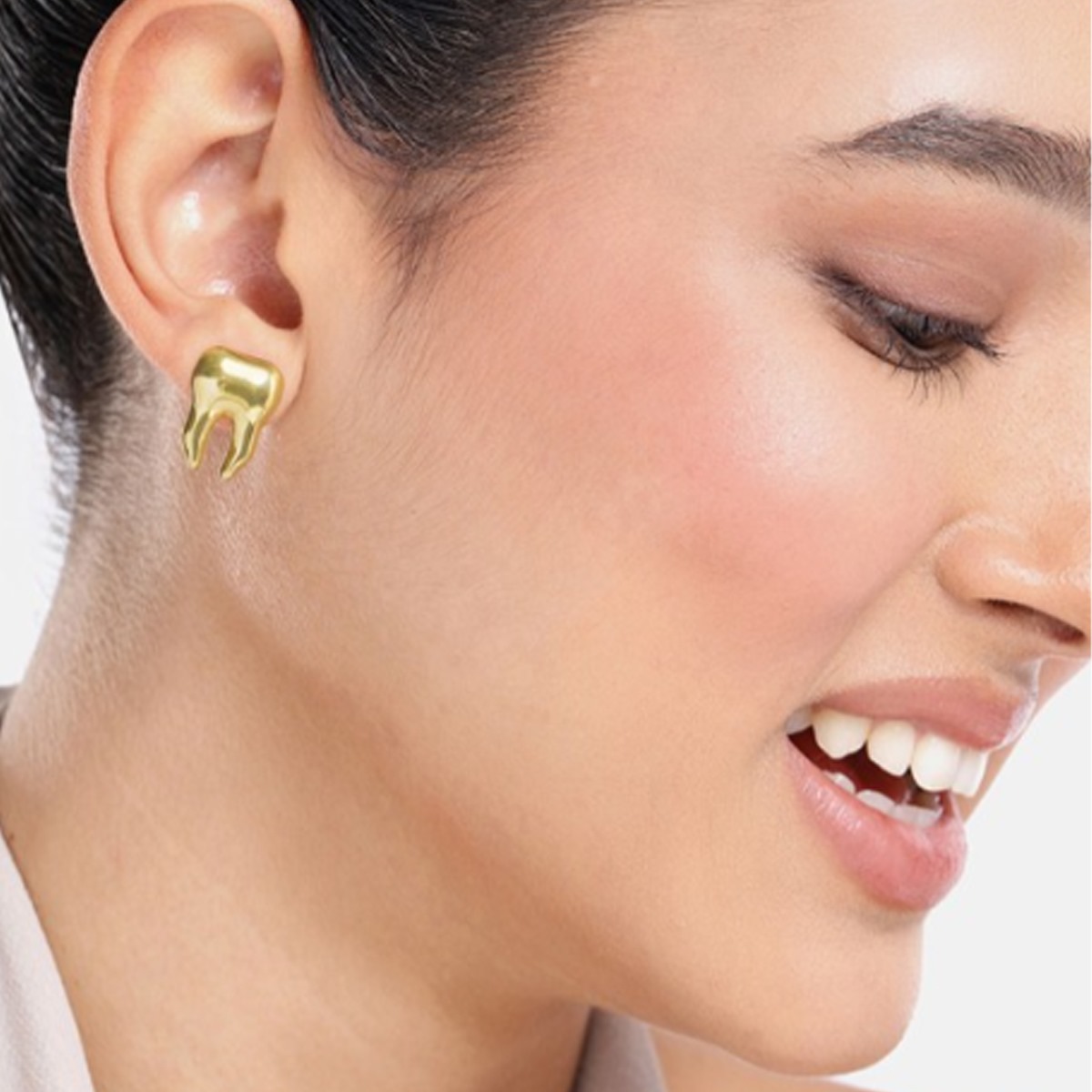 iDentical Golden Crown Shape Earrings - Set Of 1 (ZYR-4072)