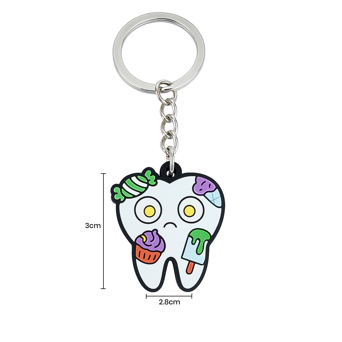 iDENTical Tooth Shape Keychain With Candy Design ZYR-3006-1