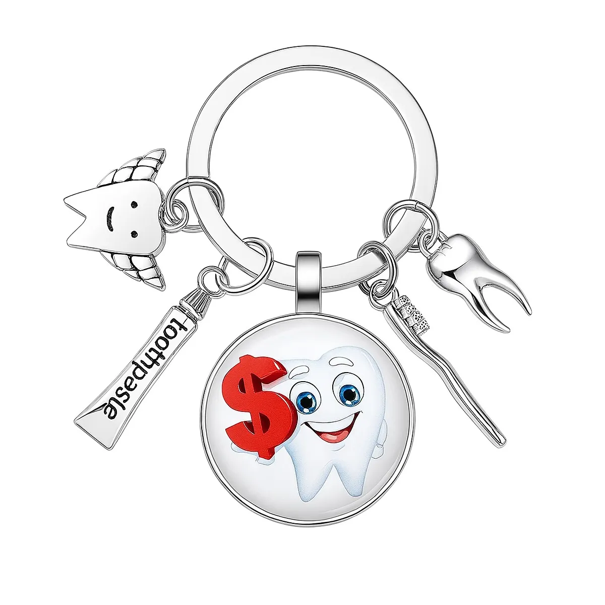 iDENTical Tooth Charm Keychain - White ZYR-4071
