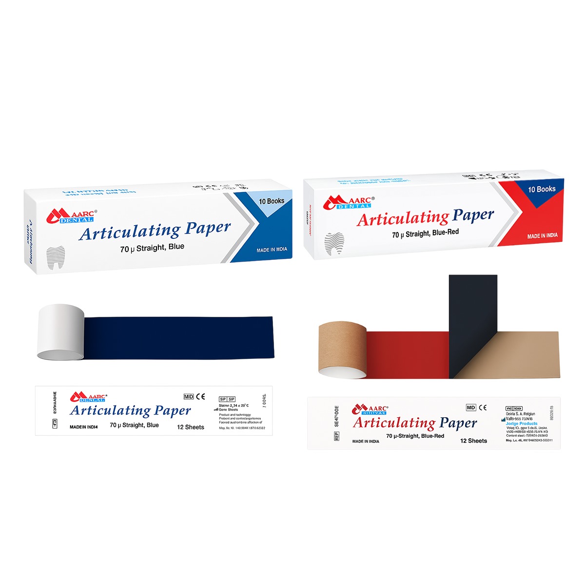 Maarc Articulating paper 70 Microns Straight - Blue/Red 