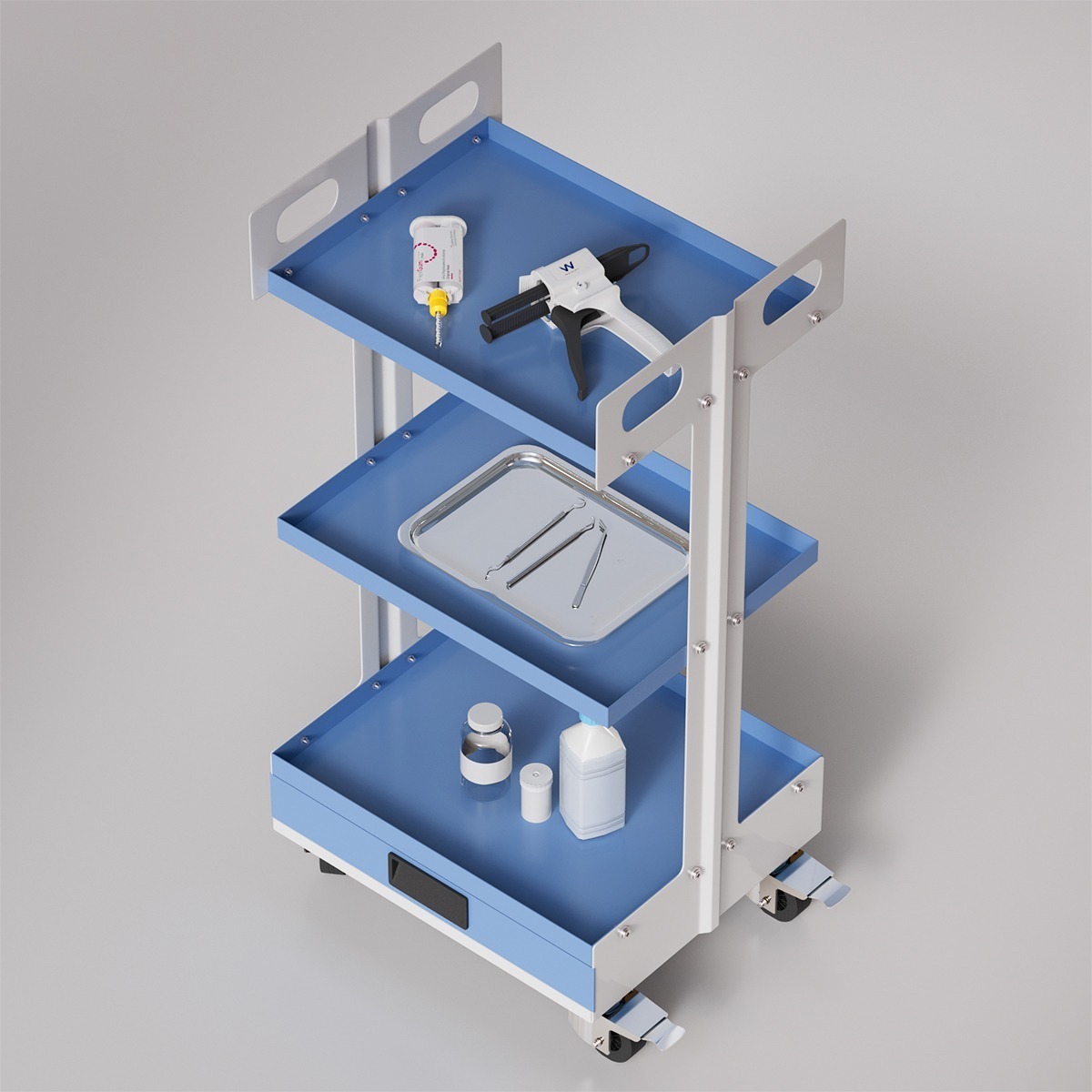 Life Dental Trolley Economy Double Pillar(Lite)