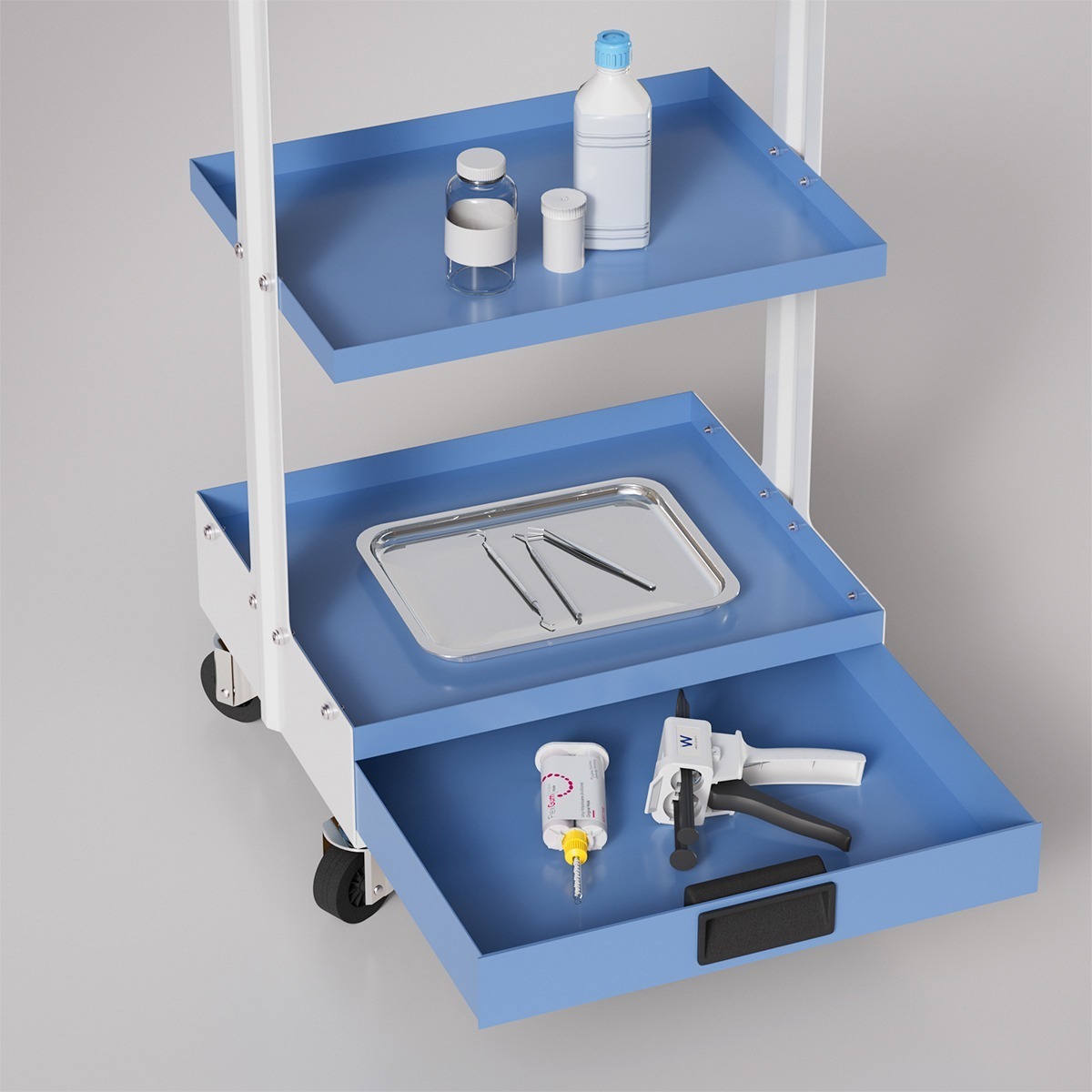 Life Dental Trolley Economy Double Pillar(Lite)