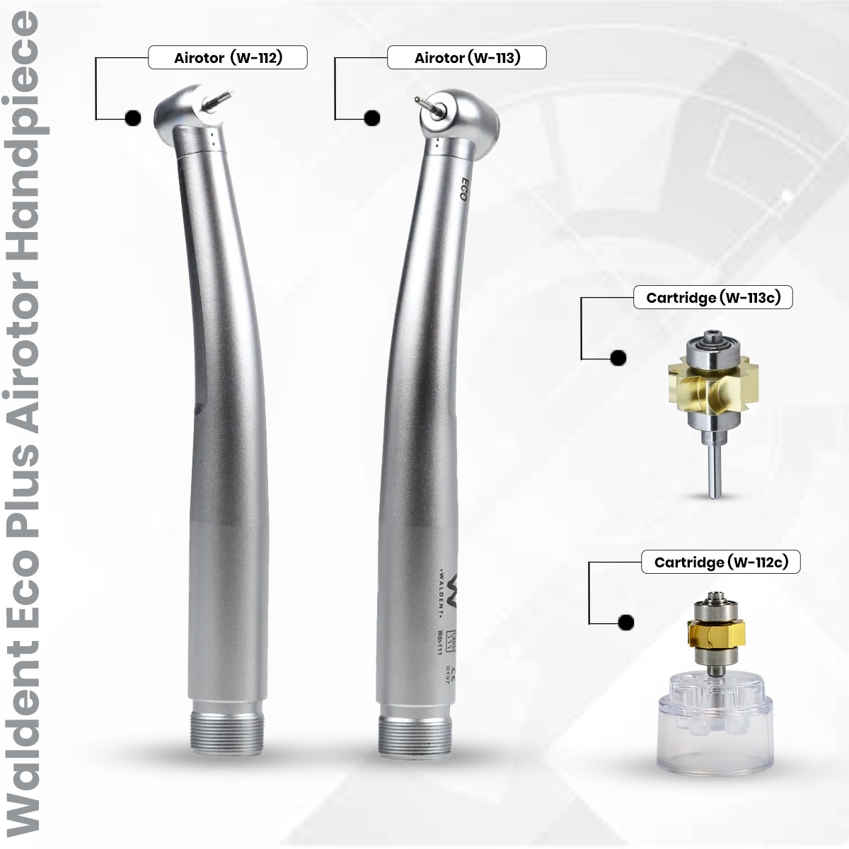 Waldent Eco Plus Airotor Handpiece And Cartridges