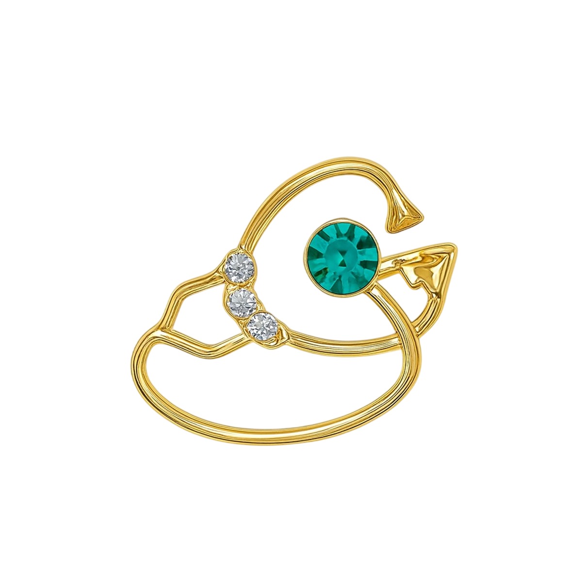 iDentical Stethoscope With Diamonds Shape Brooch - Pack of 1 (ZYR-7804)