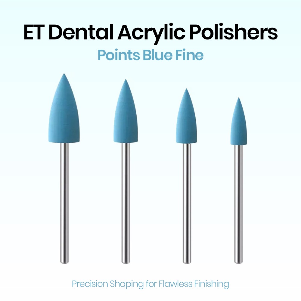 ET Dental Acrylic Polishers Points Blue Fine (Pack of 1)