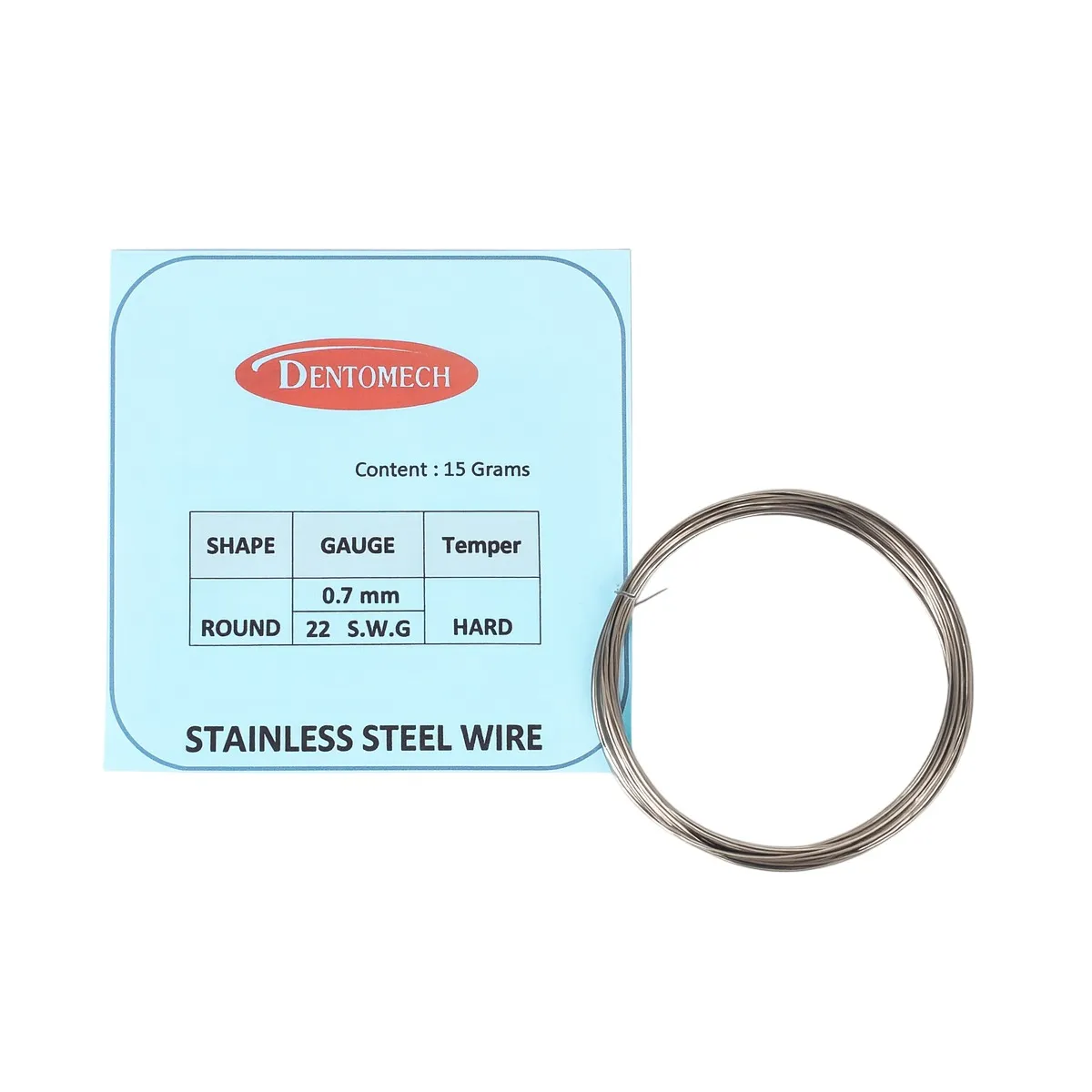 Dentomech Hard Steel Orthodontic Wire Pouch 10g - 22 Gauge ( 0.7 mm )