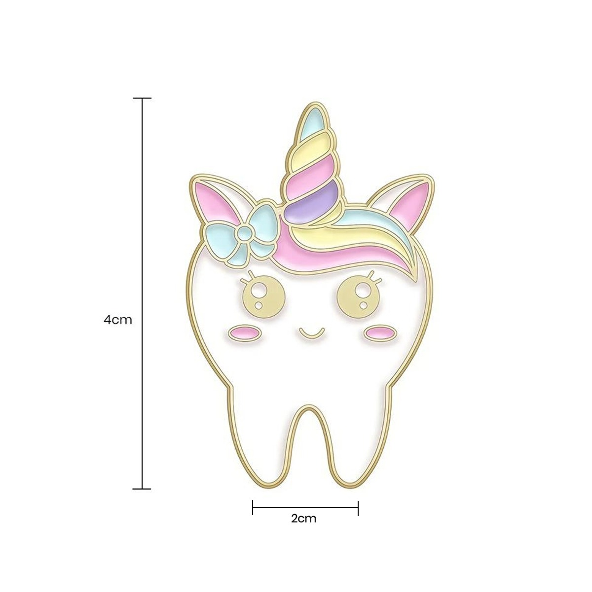 IDentical Unicorn Tooth Shape Brooch - Pack of 1 (ZYR-7358)