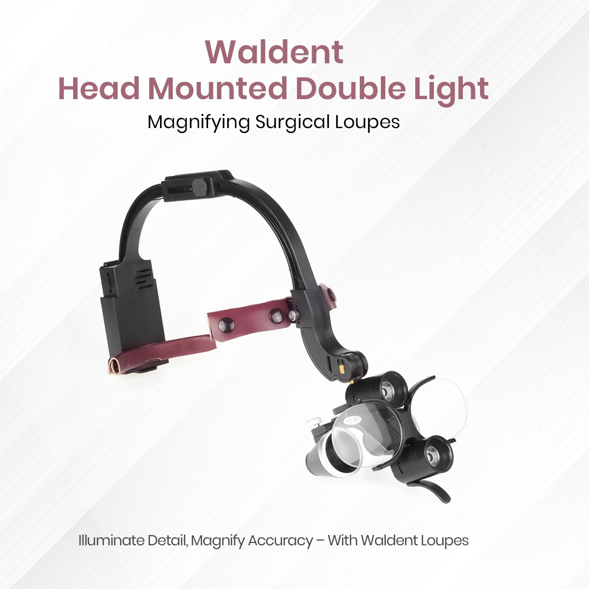 Waldent Head Mounted Double Light Magnifying Surgical Loupes