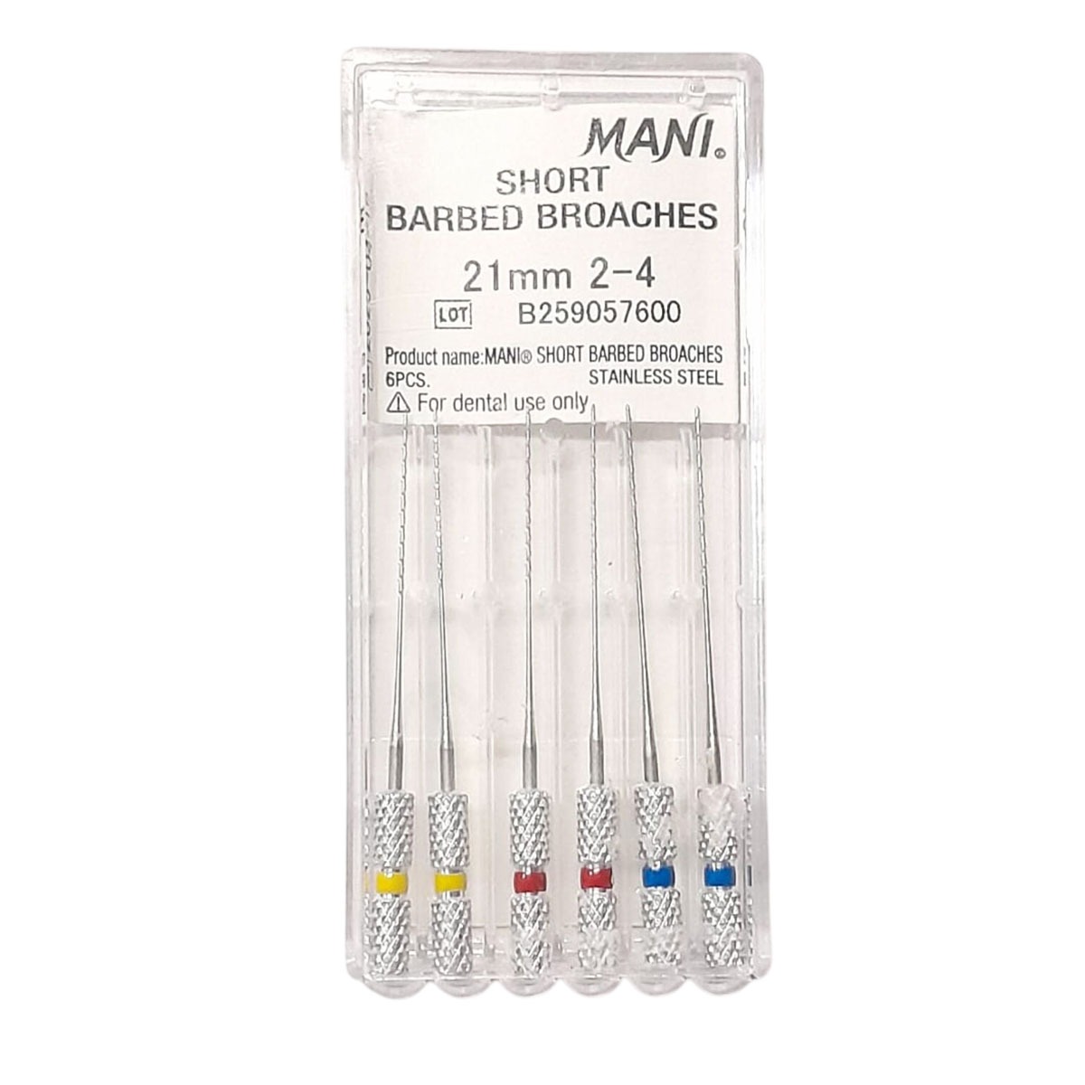 Mani Short Barbed Broaches #2-4 Assorted