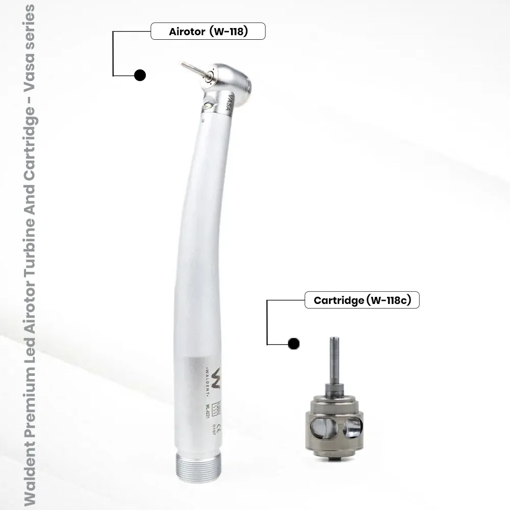 Waldent Premium Led Airotor Turbine And Cartridge - Vasa series