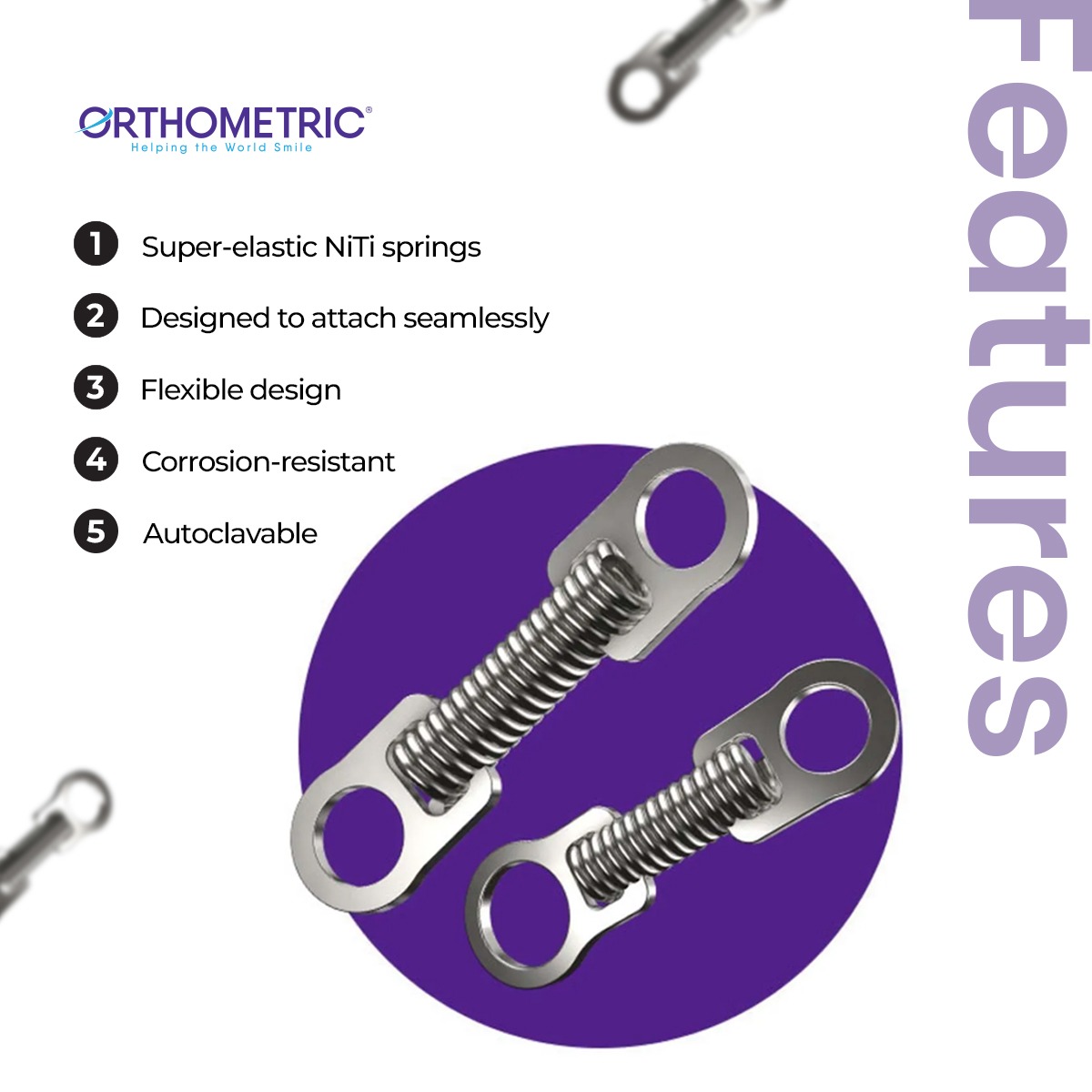 OrthoMetric Flexy NiTi Orthodontic Close Springs For Mini Screw