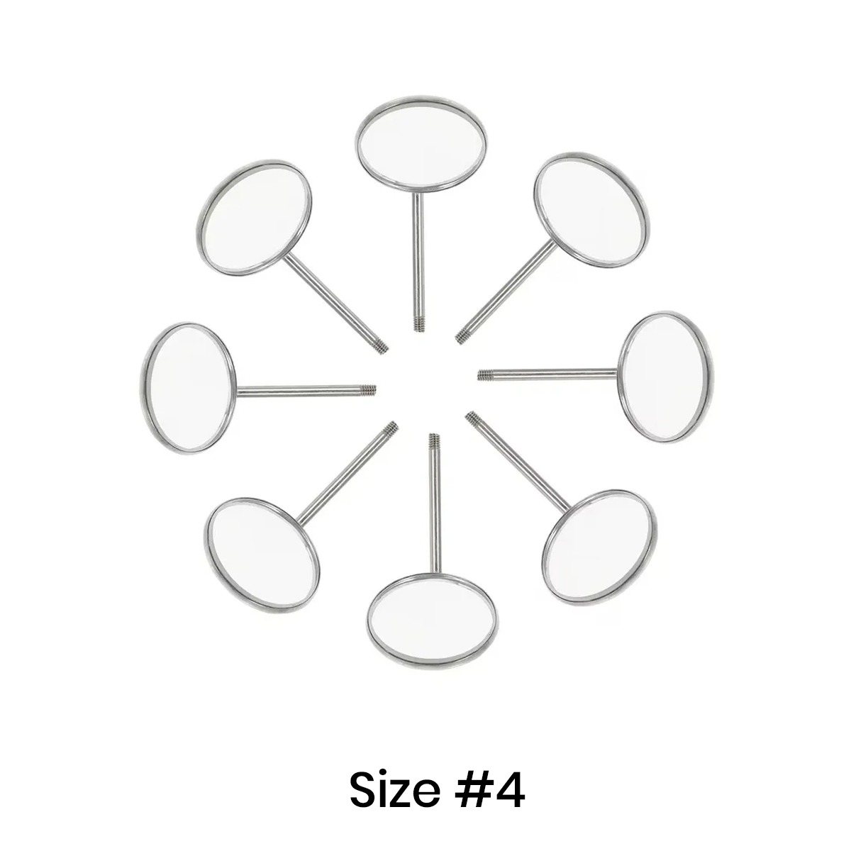 Waldent Mouth Mirror Tops Plain #4 Pack of 12 (K13/4)