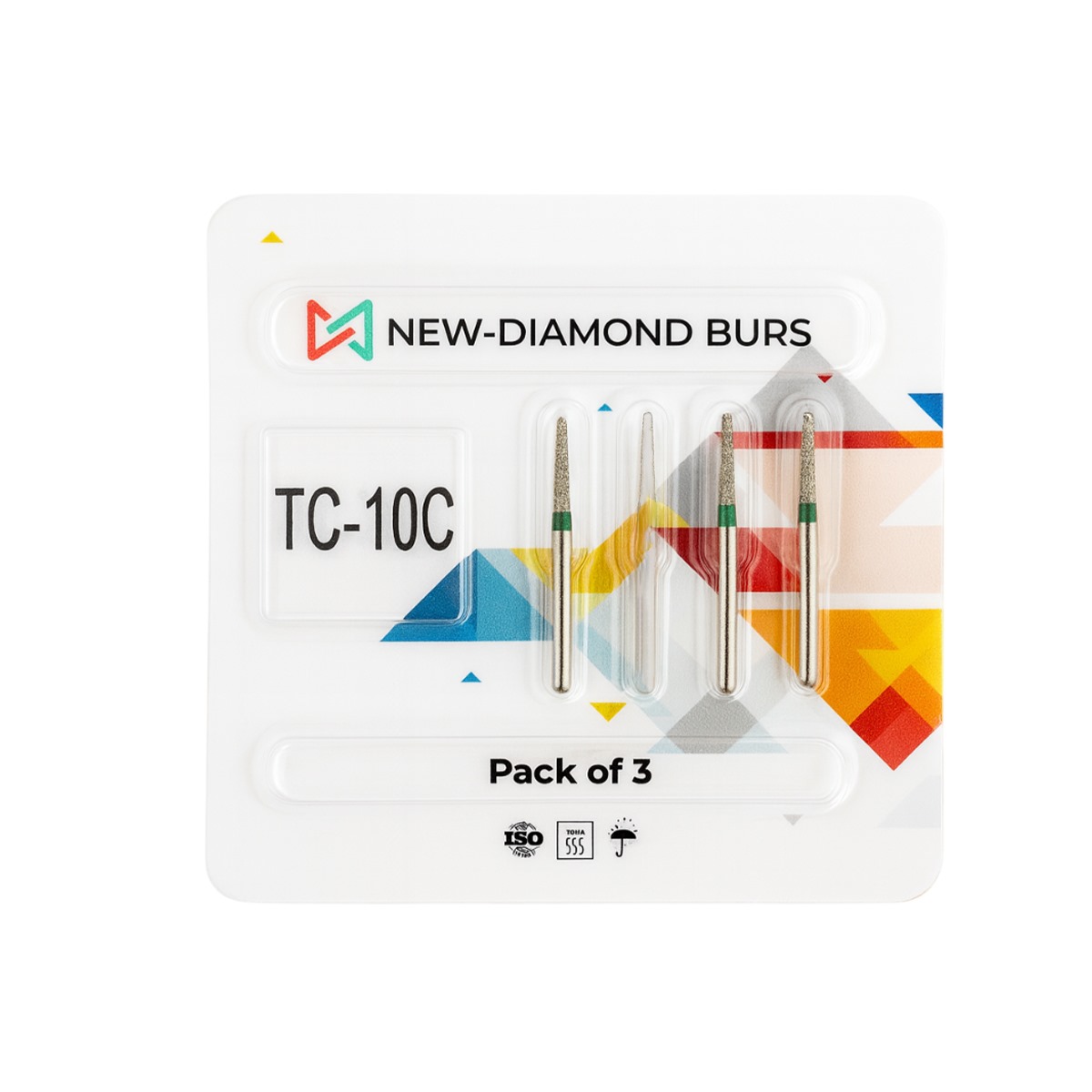 NewDiamond Tapered Cone Diamond Bur -TC (Pack Of 3)