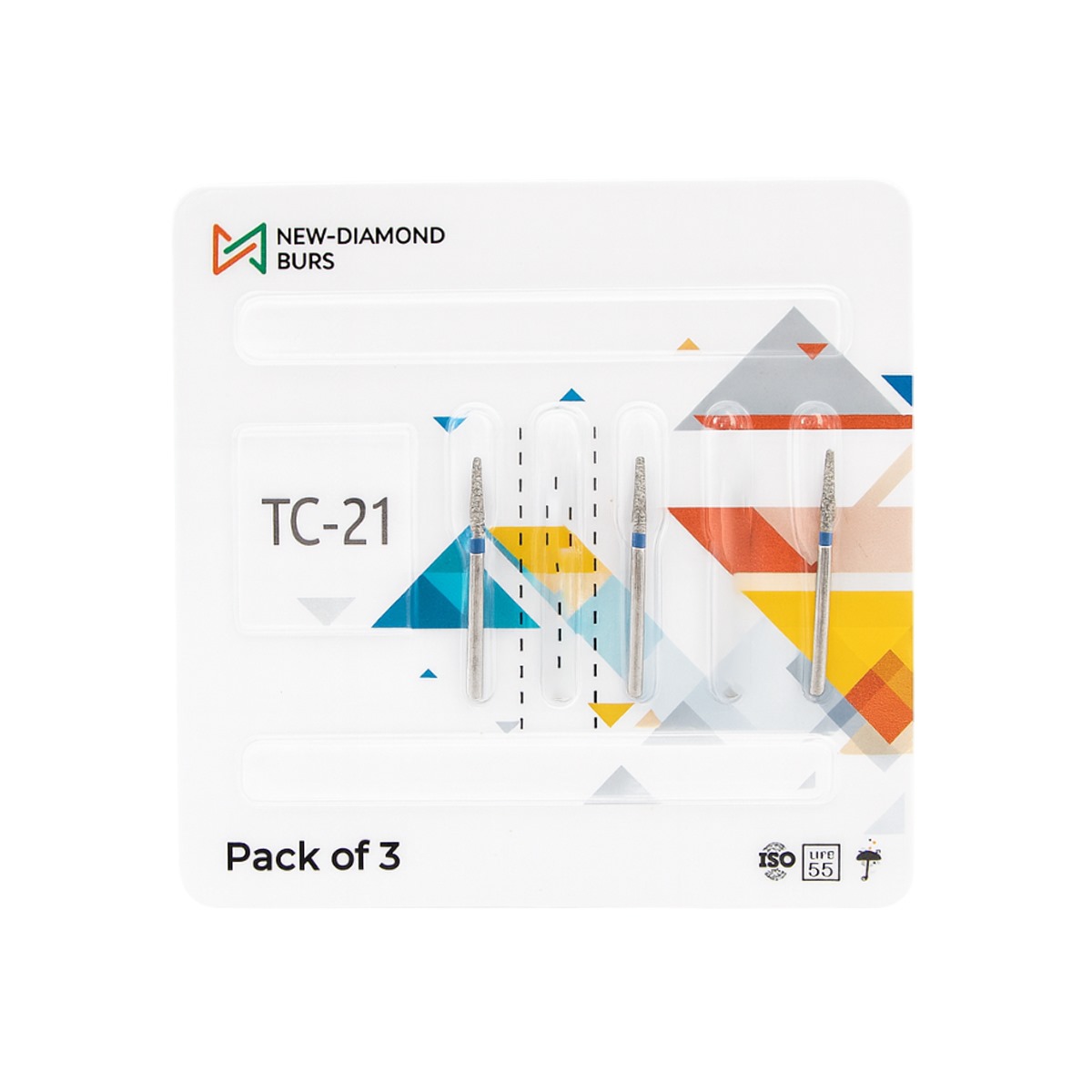 NewDiamond Tapered Cone Diamond Bur -TC (Pack Of 3)