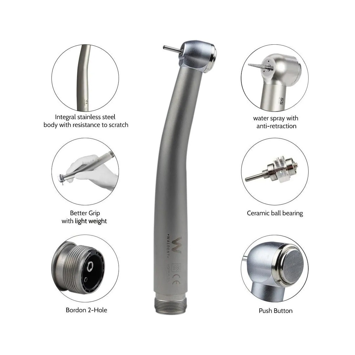 Waldent Premium Plus Push Button Airotor Super Torque (W-122)