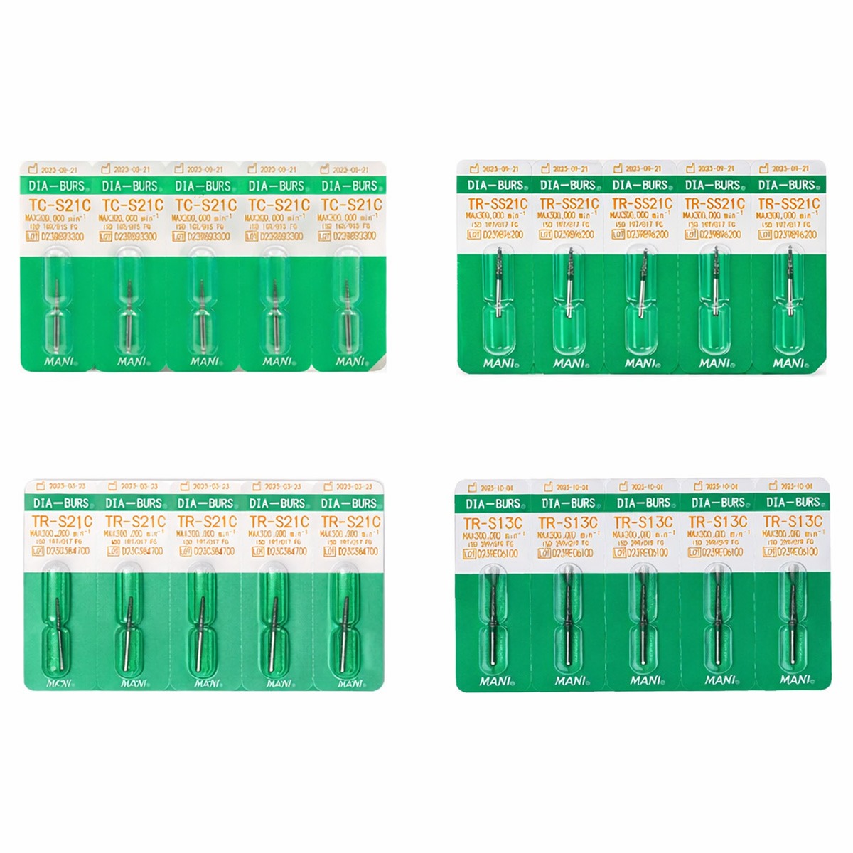 Mani Diamond Airotor Burs - Short Shank - Coarse