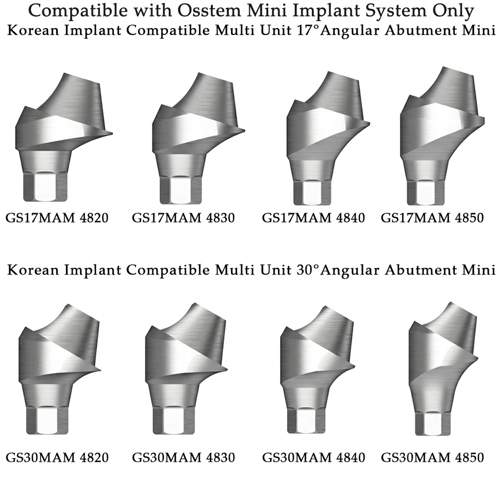 Dentaltech Korean Implant Compatible Multi Unit Angular Abutments - Mini