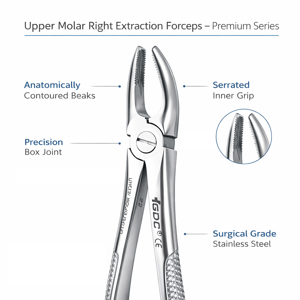 GDC Extraction Forceps Upper Molars Right Premium - FX17P