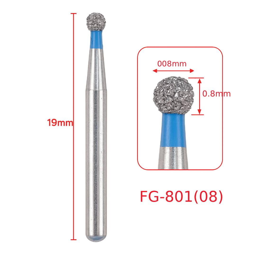 Prima Dental Round Diamond Airotor Burs (Pack Of 5 Burs) 