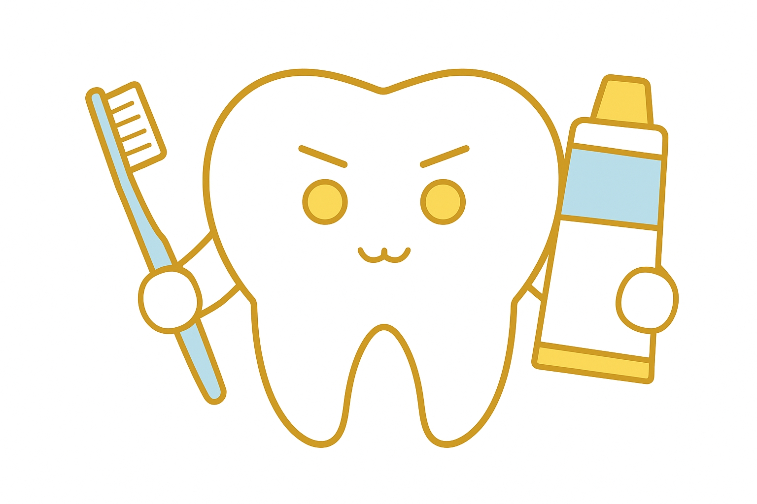 iDentical Tooth With Toothbrush & Toothpaste Shape Brooch - Pack Of 1 (ZYR-7367)