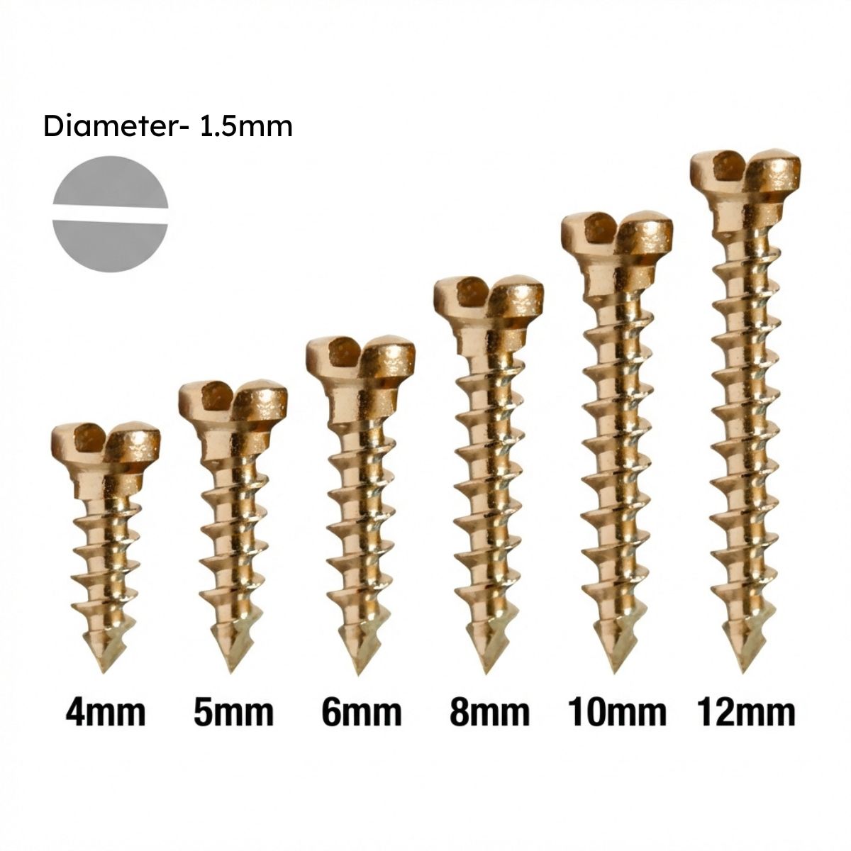 SK Surgicals SS Single Slot Screws - 1.5mm