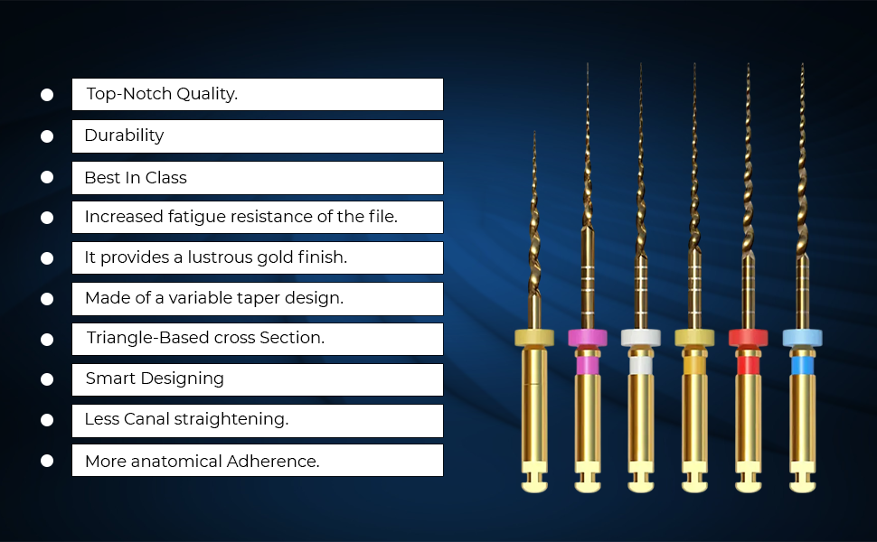 SuperEndo Gold-Flex Rotary Files (Pack of 6)