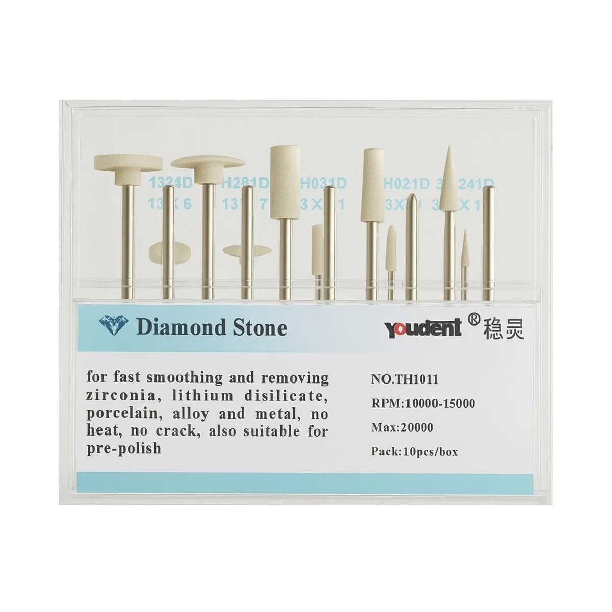Youdent Diamond Stones For Zirconia, Ceramic, Porcelain & Metal HP