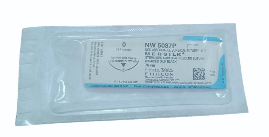 Ethicon Mersilk #0 Black Braided Suture