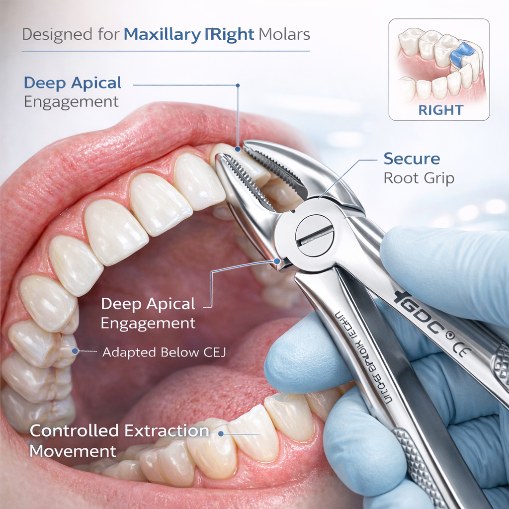 GDC Extraction Forceps Upper Molars Right Premium - FX17P