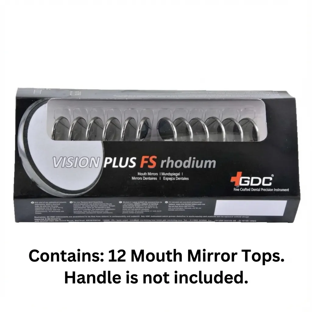 GDC Mouth Mirror Tops Fs Rhodium Coated Pack Of 12 Pcs - 4 (Mmtfs4)