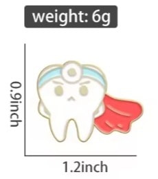 iDentical Tooth With Cloak Shape Brooch - Pack Of 1 (ZYR-7361)