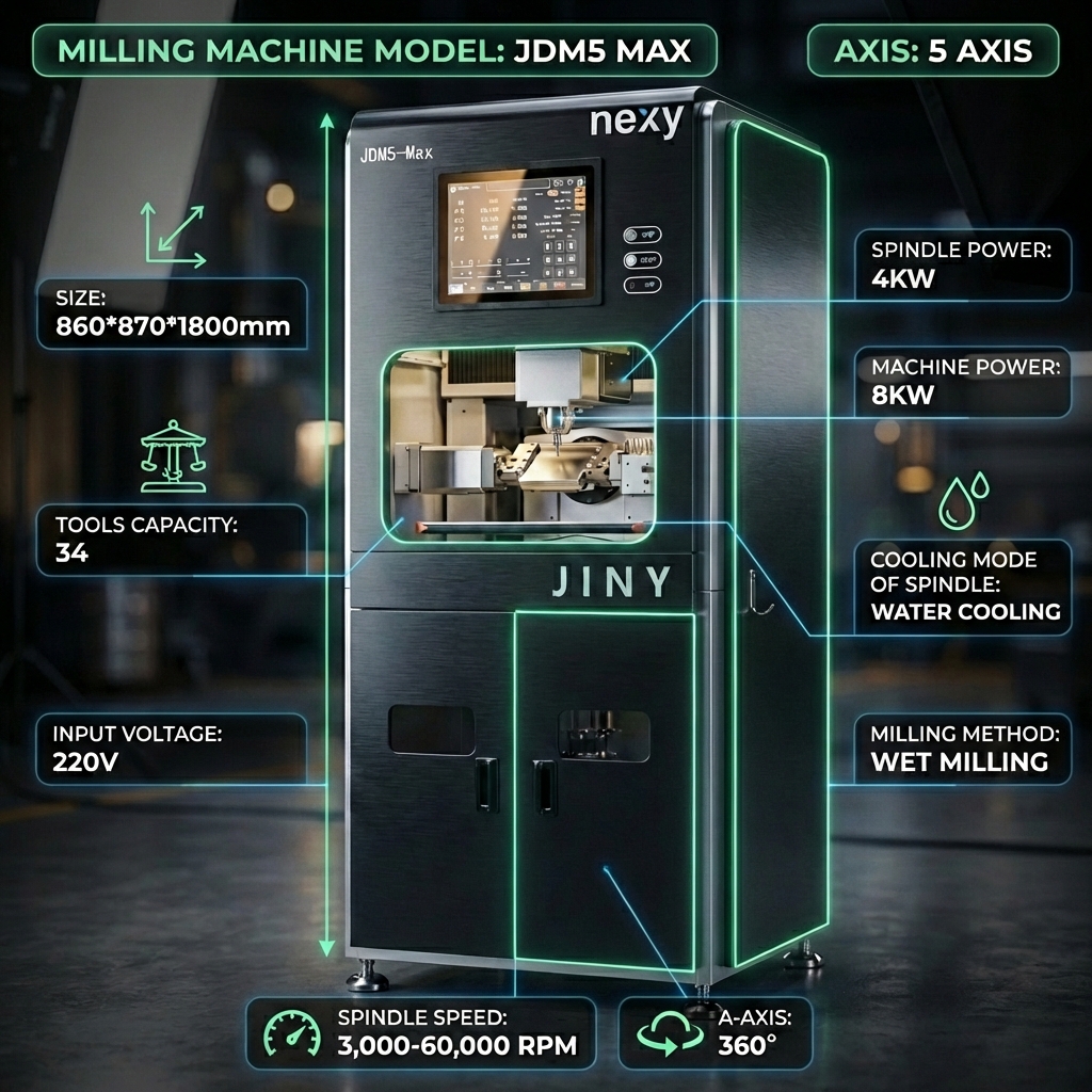 Nexy 5-Axis Full - Function Dental Milling Machine - JDM5 MAX