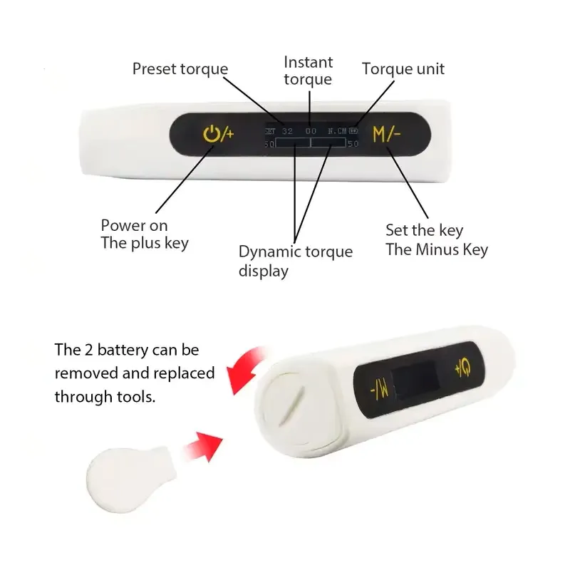 DDI DG Torque-X Implant Torque Wrench With Electronic Handle & Universal Driver Set