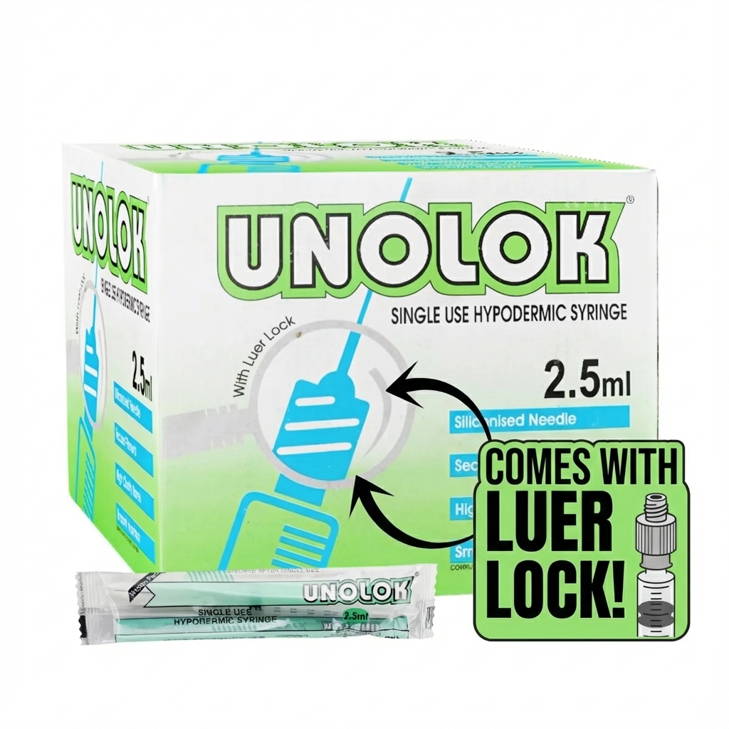 HMD Unolok Syringe 2.5ml | 26 Gauge | 1.5 Inch Needle