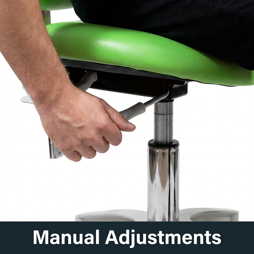 Sparedent Dental Stool With Backrest and Metal Base