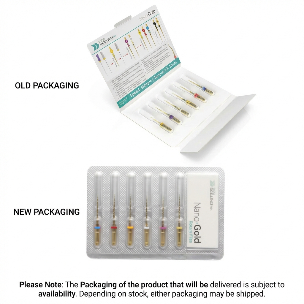 Endo Excellence Nano Gold Rotary Files -21mm (Pack of 6)