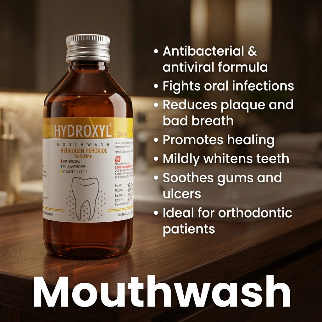 Sandika Pharma Hydroxyl Hydrogen Peroxide Mouthwash (Pack of 6)