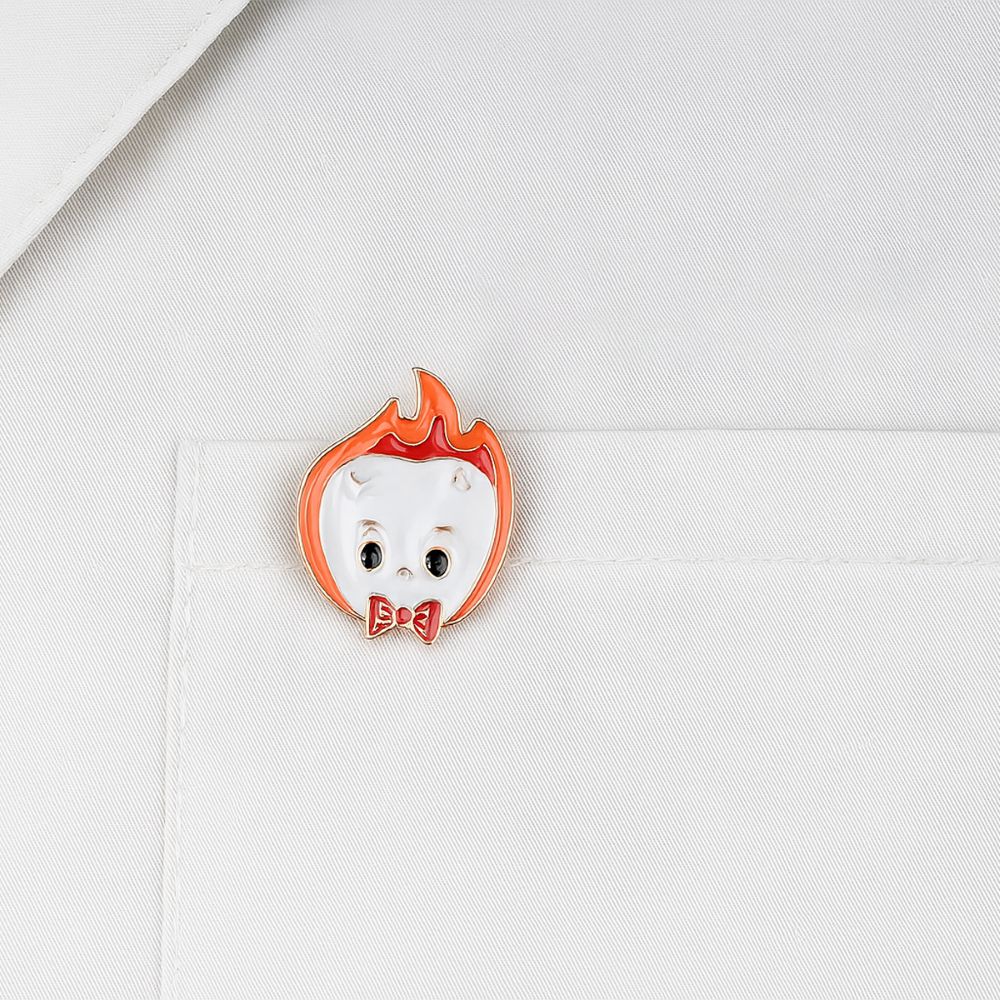 iDentical Tooth With Flame Hair & Bow Tie Shape Brooch – Pack of 1 (ZYR-7375)