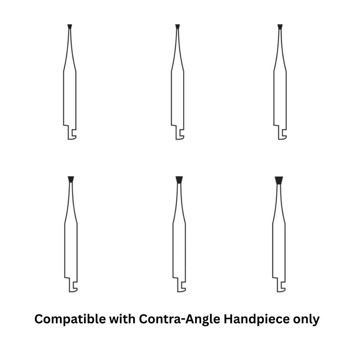 Pivo Single Inverted Cone Contra-angle Diamond Burs CA - SI (Pack Of 5)