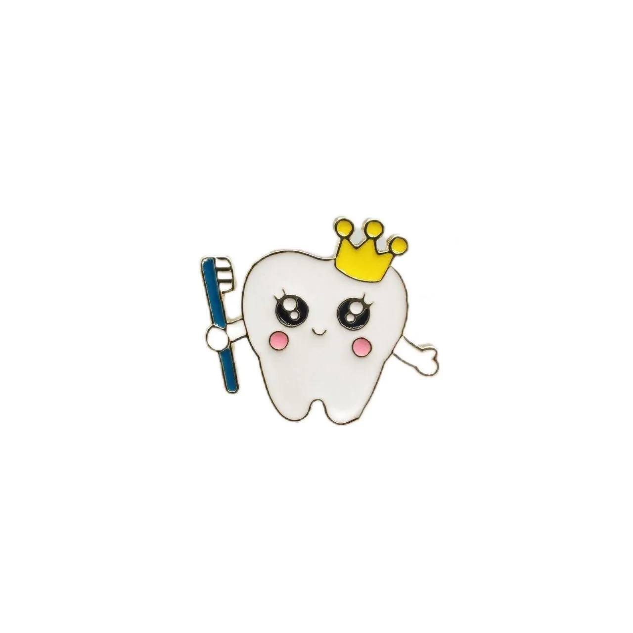 iDentical Tooth With Crown & Toothbrush Shape Brooch – Pack Of 1 (ZYR-7378)