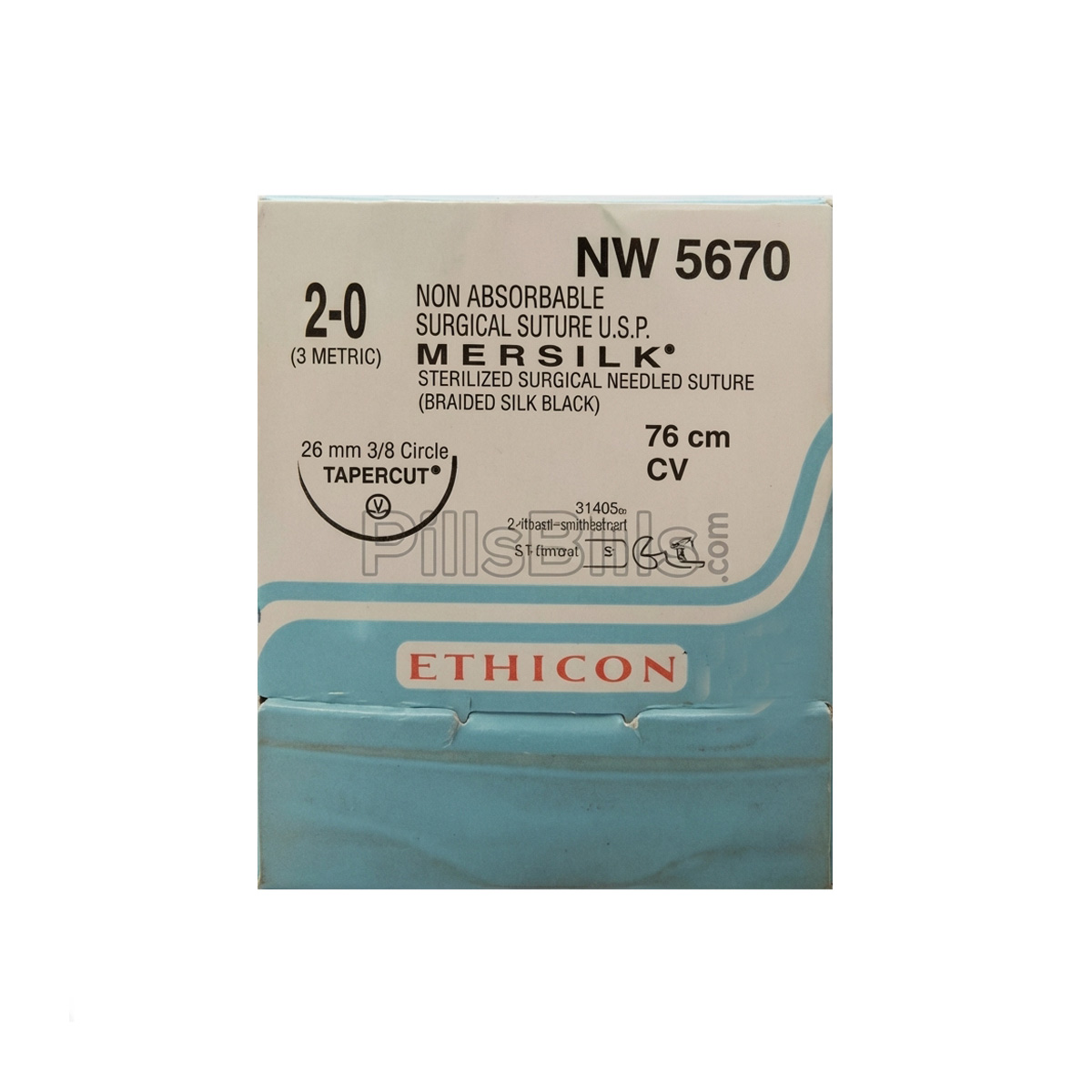 Ethicon Mersilk #2-0 Black Braided Suture