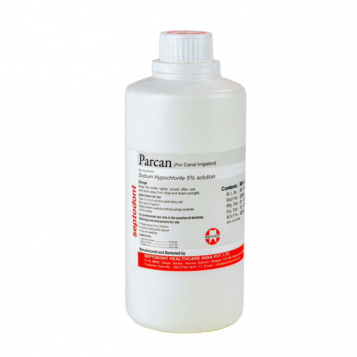 Septodont Parcan 5% Sodium Hypochlorite Solution (Short Expiry 05-2026)