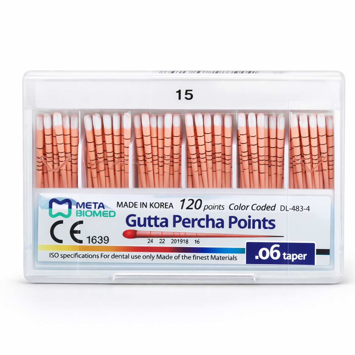 Meta Gutta Percha Points Special Taper 0.06 #15 (Short Expiry 07-2026)