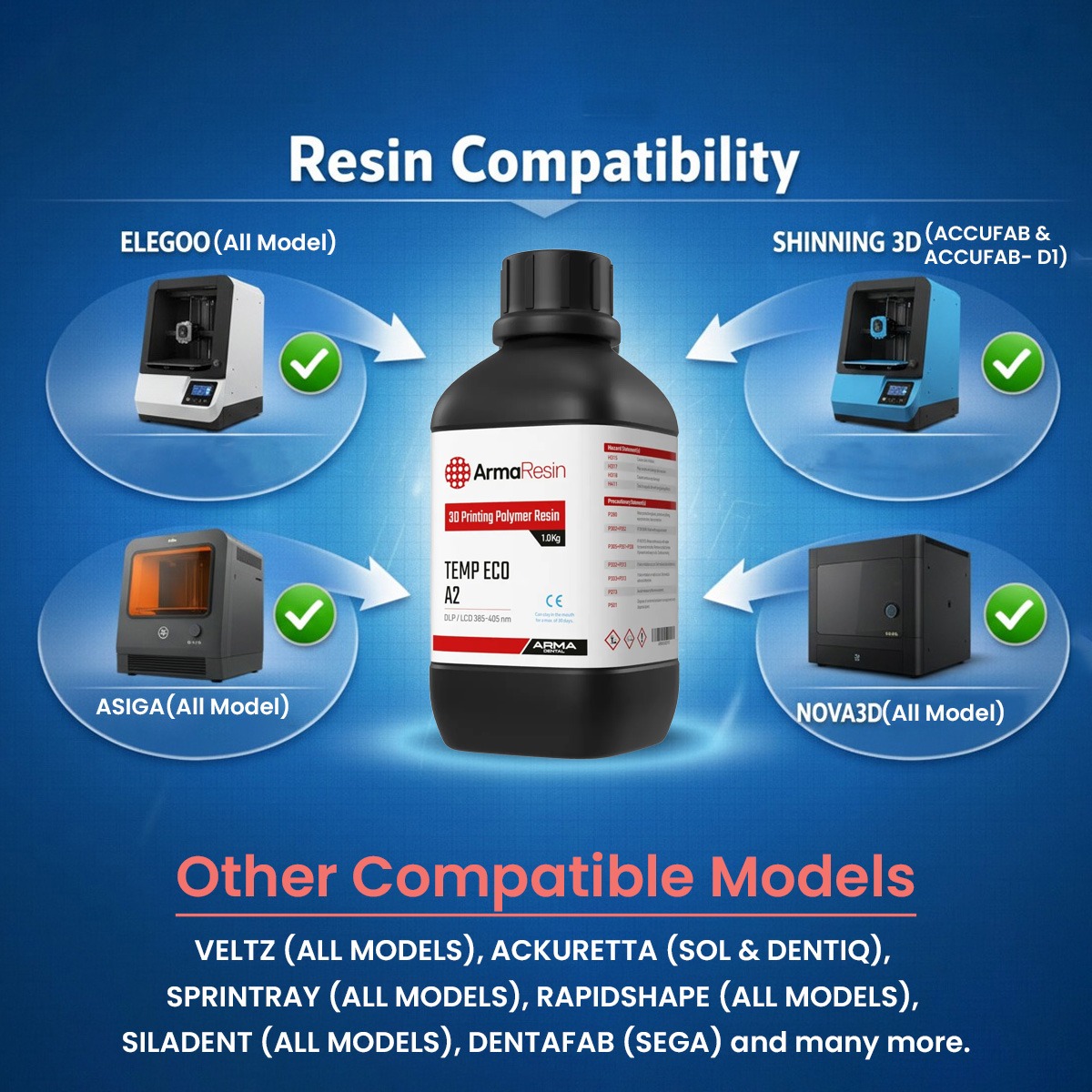 Arma Dental 3D Printing Resin - Temp Eco (1 KG)