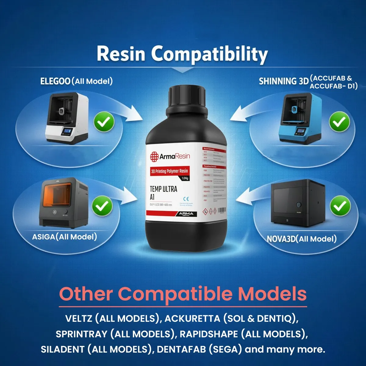 Arma Dental 3D Printing Resin - Temp Ultra (1 KG)