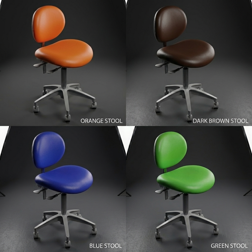 Sparedent Dental Stool With Backrest and Metal Base