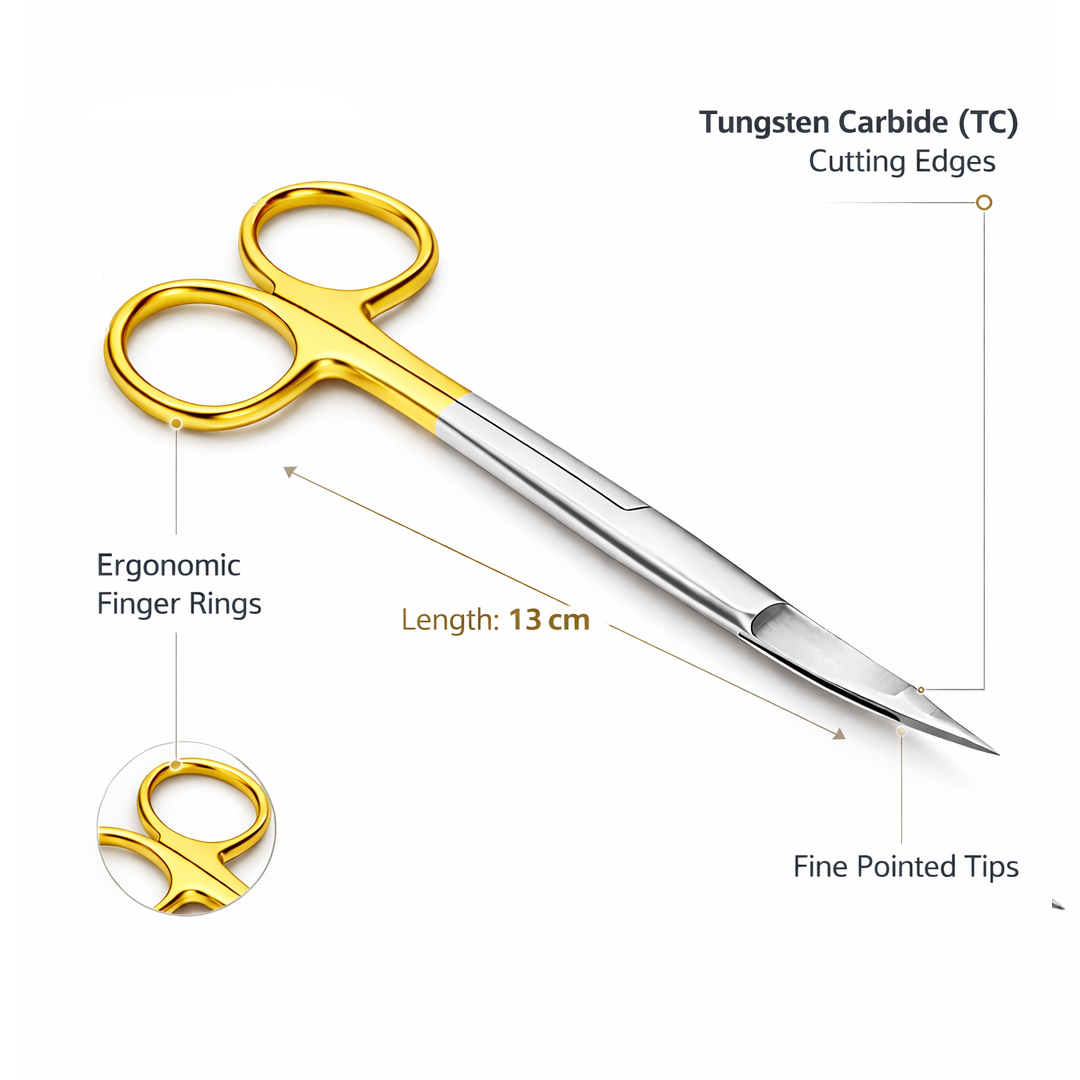 GDC Scissors Goldmanfox Tc Double Curved 13cm (S5079)