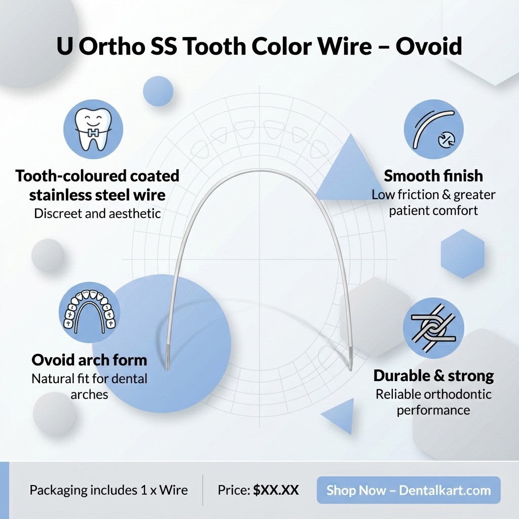 U Ortho Stainless Steel Tooth Color Wire - Ovoid (Pack of 1)