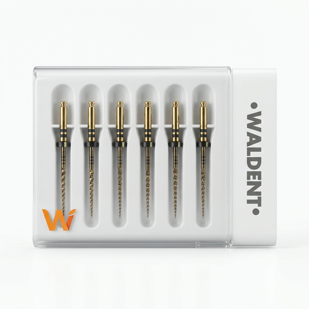 Waldent Wal-flex Gold Rotary Files 25mm -W12 (40/6%) (Pack Of 6)